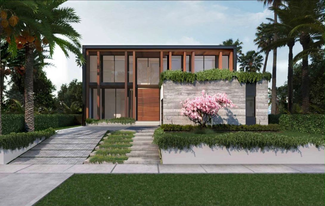 Contemporary glass and wood luxury home in Miami